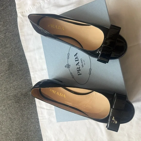 Prada Black Patent Leather Women's Shoes